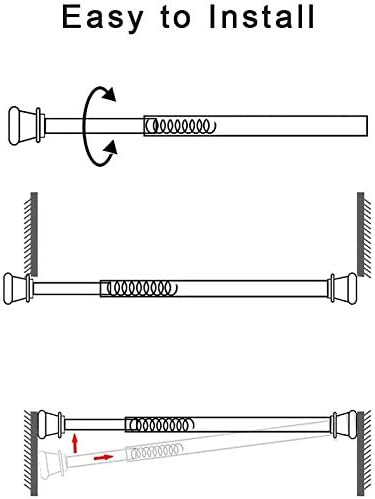 6Pcs Tension Rod, Goowin Tension Rods for Windows, No Drilling Rustproof Spring Adjustable Tension Curtain Rod for Doors, Windows, Wardrobe Bars, Drying Support Rods (White, 10-15.7 inch)