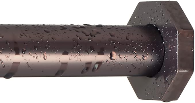 Ivilon Tension Curtain Rod - Hexagonal Spring Tension Rod for Windows or Shower, 16 to 24 Inch, ORB