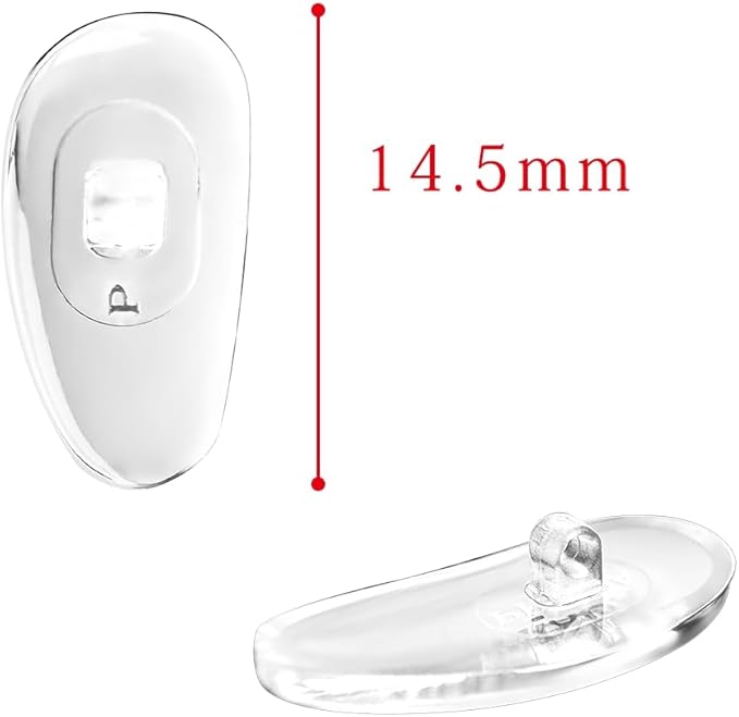Replacement Screw-in Nose Pads for Prada Eyeglasses/Sunglasses.14.5mm.with Screw and Screwdriver (Silver)