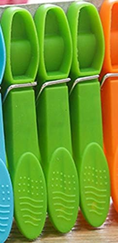 Sturdy Clothesline Pins for Drying Clothes Large Plastic Clothespins Hanger Clips Pegs Laundry Clamps 24 Pack Green