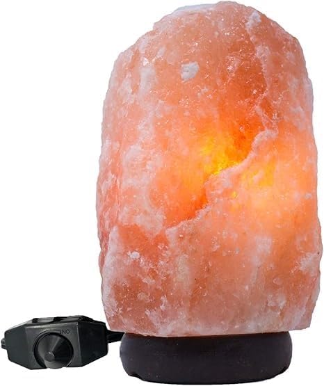 Salacia Himalayan Salt Lamp – Extra Large Pink Crystal Rock with Wooden Base & Dimmer Switch | Handcrafted Night Light for Bedroom, Office, Home Décor | Natural Air Purifier