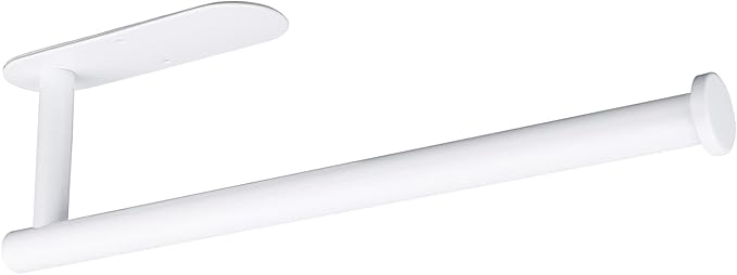 Paper Towel Holders, Paper Towel Rolls - for Kitchen, Paper Towels Bulk - Self-Adhesive Under Cabinet, Both Available in Adhesive and Screws, Stainless Steel Paper Towel Holder (White)