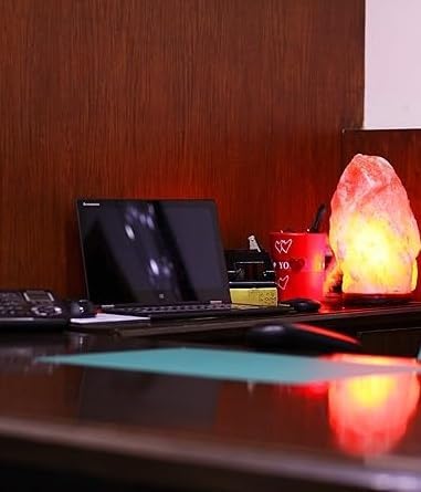Salacia Himalayan Salt Lamp – Extra Large Pink Crystal Rock with Wooden Base & Dimmer Switch | Handcrafted Night Light for Bedroom, Office, Home Décor | Natural Air Purifier