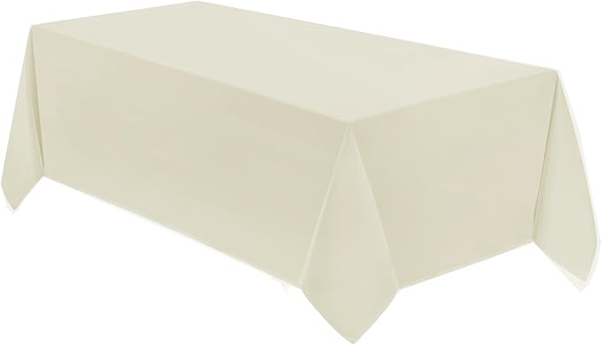 VidaFete 1 Pack Tablecloth 90 * 156inch Rectangle Table Cloth Polyester, Stain Wrinkle Resistant Polyester Dining Table Cover for Kitchen Dining Party Wedding Tabletop Buffet Decoration (Ivory)