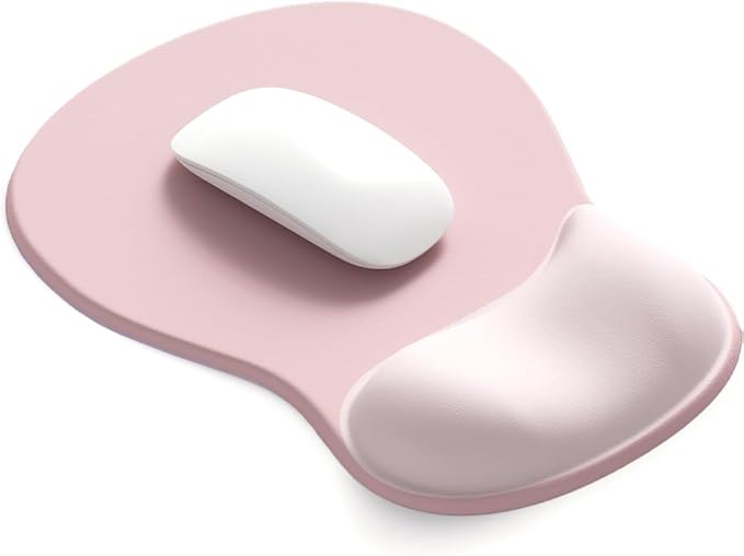 DEMON CHEST ErgoComfort Gel Wrist Rest Mouse Pad - Ergonomic Office Mousepad with Wrist Support - Non-Slip, Designer Desk Accessories Mat for Home & Game Decor (02Pink Serenity)