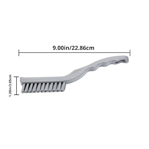 SPARTA Detail Brush Set - Grout & Crevice Brushes with Hanging Hole for Bathroom, Kitchens & Countertop, Plastic, 9 Inches, Orange