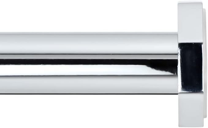 Ivilon Tension Curtain Rod - Hexagonal Spring Tension Rod for Windows or Shower, 54 to 90 Inch, Chrome