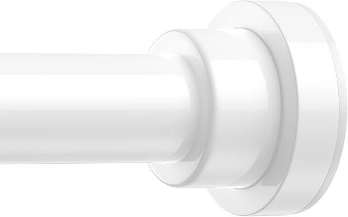 Shower Curtain Rod 31-63 Inch,0.87"Diameter Adjustable Spring Tension Curtain Rods No Drill,Ivory White Shower Tension Rod for Bathroom,Room Divider,Window,Anti-Rust Non-Slip 2-Pack
