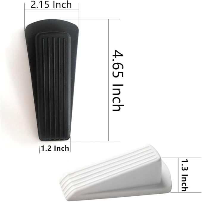 Door Stop, Door Stopper, Door Wedge, 6 Pack Rubber Door Stopper, Rubber Door Stops for Bottom of Door, Works on All Floor Types (Black White)