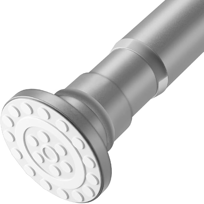 XQIYY Small Shower Curtain Rod 18 to 32 Inches Short Tension Curtain Rod Adjustable Spring Tension Rod for Closet,Doorway,Windows Grey