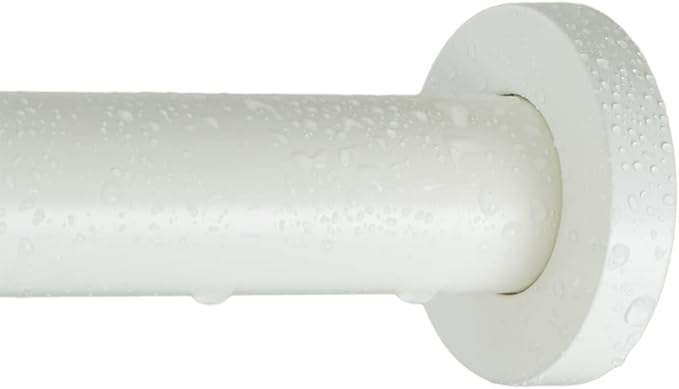 Ivilon Shower Tension Curtain Rod - Adjustable Tension Rod for Shower Curtains, Bathroom, or Windows, Easy to Install, No Drilling Required, Rustproof, Spring Loaded, Adjustable 24 to 36 Inch Ivory