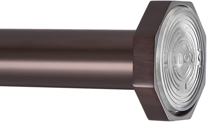 Ivilon Tension Curtain Rod - Hexagonal Spring Tension Rod for Windows or Shower, 24 to 36 Inch, ORB