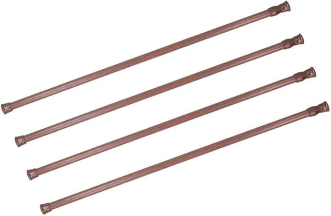 4 Pack Tensions Rods 15.7-28 Inches, Adjustable Spring Steel Cupboard Bars Tension Curtain Rod Shower Rod Extendable Width