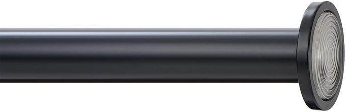 Ivilon Tension Curtain Rod - Spring Tension Rod for Windows or Shower, 24 to 36 Inch. Black