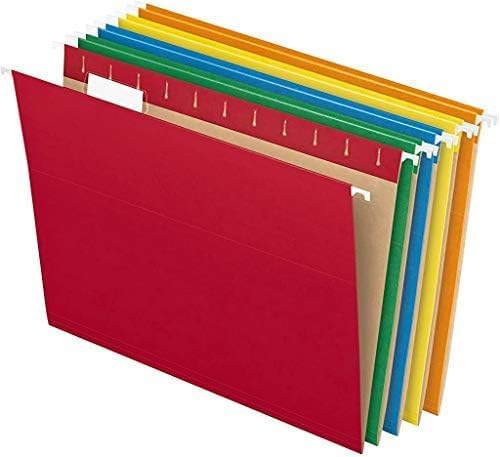 Pendaflex Hanging File Folders,Letter Size,Assorted Colors,1/5-Cut Adjustable Tabs,25 Per Box (81663),(Pack of 10)