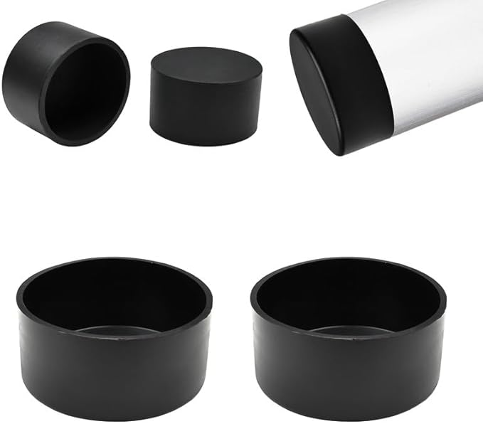 EASYEAH 2-15/16" (74.5mm) Silicone Chair Leg Floor Protectors, Rubber Chair Leg Caps, Non-Slip Furniture Pads Round Chair Feet Covers End Caps for Hardwood Floors, Patio & Table Foots, Black (2PCS)