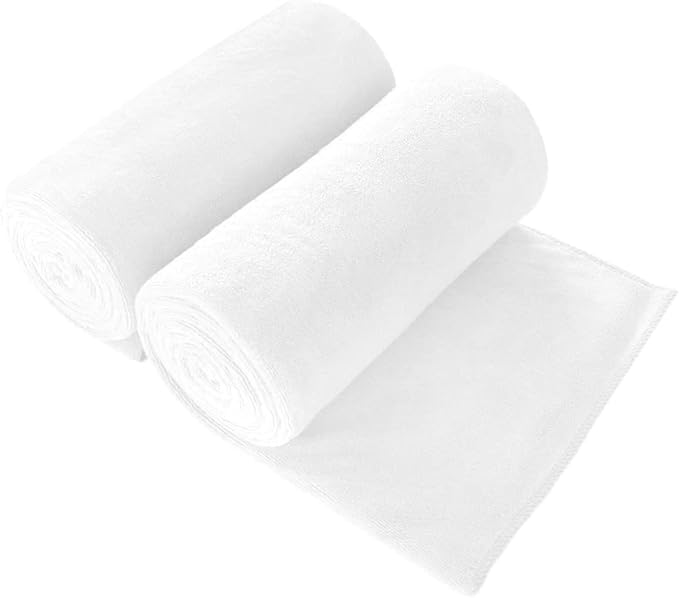 JML Microfiber Bath Towels, Oversized Bathroom Towel 2 Pack 40" x 80", Super Absorbent and Fast Drying, Soft Large Microfiber Bath Sheet for Beach, Sport, Fitness, Yoga, White