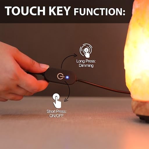 Himalayan Glow Salt Lamp with Touch Dimmer Switch 5-7 lbs