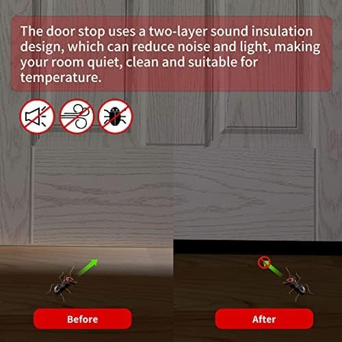 Door Draft Stopper, 39” Length Cuttable Weather Stripping Seal, Strong Adhesive Door Sweep for Exterior and Interior Doors (2, Brown)