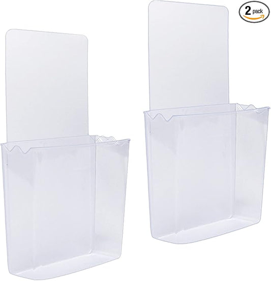 Remote Holder Wall Mount Damage-Free (2 Pack), Clear and Strong Self-adhesive Universal Media Organizer Storage Box for Mobile Phone,Remote Control,Keys,Pens etc