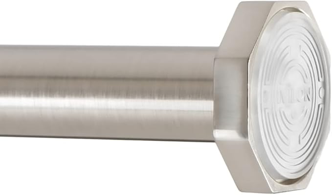 Ivilon Tension Curtain Rod - Hexagonal Spring Tension Rod for Windows or Shower, 24 to 36 Inch, Brushed Nickel