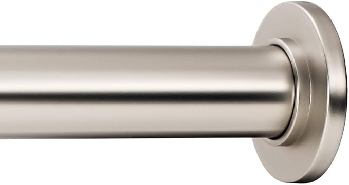 Ivilon Tension Curtain Rod - Spring Tension Rod for Windows or Shower, 24 to 36 Inch. Satin Nickel