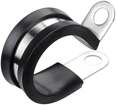 LOKMAN 20 Pack 1 Inch Stainless Steel Cable Clamp, Rubber Cushioned Insulated Clamp, Conduit Wire Holder Strap Clips for Tube, Pipe or Wire Cord Installation