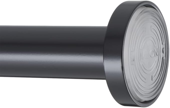 Ivilon Shower Tension Curtain Rod - Adjustable Tension Rod for Shower Curtains, Bathroom, or Windows, Easy to Install, No Drilling Required, Rustproof, Spring Loaded, Adjustable 54 to 90 Inch Black