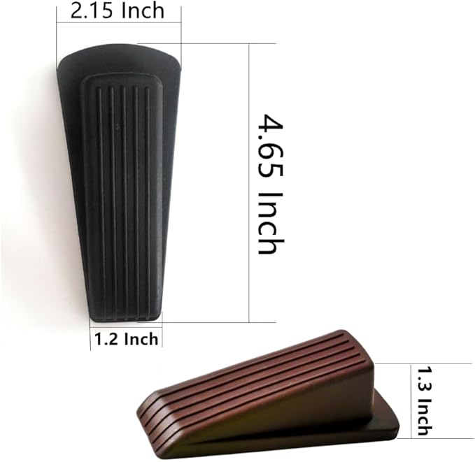 Door Stop, Door Stopper, Door Wedge, 6 Pack Rubber Door Stopper, Rubber Door Stops for Bottom of Door, Works on All Floor Types (Black Brown)
