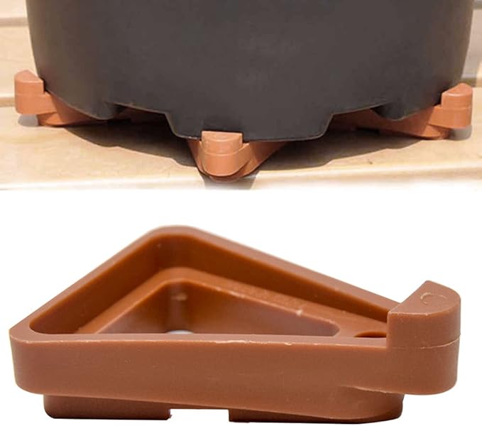 24pcs Plant Pot Feet, Invisible Flower Pot Risers, Pot Lifters Support, Triangle Feet Lifter, Terra Cotta Pot Toes for Indoor Outdoor Planters & Gardening Plant Container (Brick-red)