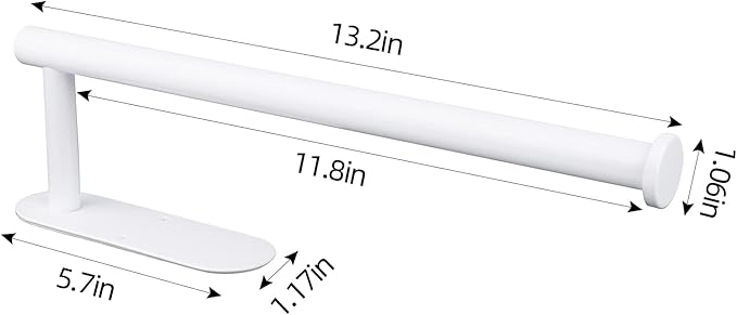Paper Towel Holders, Paper Towel Rolls - for Kitchen, Paper Towels Bulk - Self-Adhesive Under Cabinet, Both Available in Adhesive and Screws, Stainless Steel Paper Towel Holder (White)
