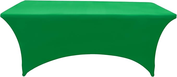 ZarzaaSik 2-Pack 6ft Spandex Table Covers for Rectangle Standard Folding Tables - Wrinkle Resistant Stretch Tablecloths - Ultimate Fitted Table Protector for Parties, Trade Shows, Banquet