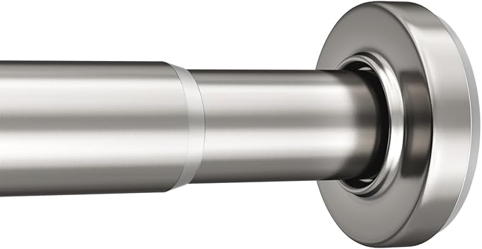 AmazerBath 31-46.5 Inches Spring Tension Shower Curtain Rod, Short Shower Rod Rust Proof Bathroom Curtain Rod, Adjustable Shower Tension Rod No Drill Easy Segmented Installation, Nickel