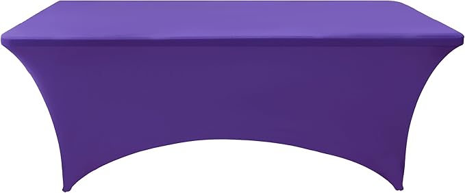 ZarzaaSik 2-Pack 8ft Spandex Table Covers for Rectangle Folding Tables - Washable Elastic Tablecloth - Ultimate Fitted Table Protector for Birthday Parties, Trade Shows, Banquet