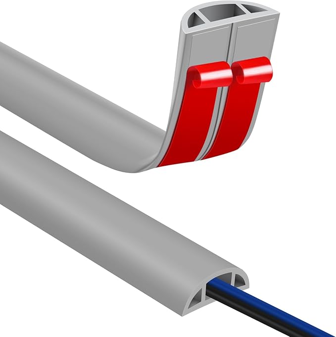 Floor Cord Covers for Wires 10FT Cable Hider Wire Cover Self Adhesive Cord Hider Floor for Offices, Homes, Workshops, Warehouses Cable Cavity 0.39" W x 0.27" H