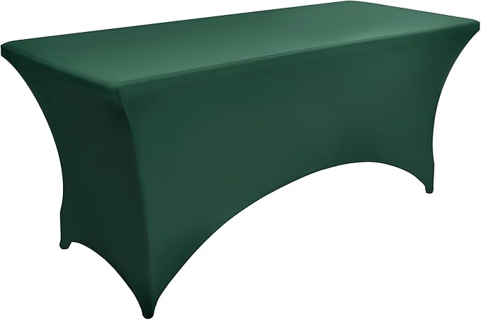 ZarzaaSik 2-Pack 4ft Spandex Table Covers for Rectangular Folding Tables - Wrinkle Resistant Stretch Tight Table Cloths - Ultimate Fitted Table Protector for Parties, Banquet, and Wedding