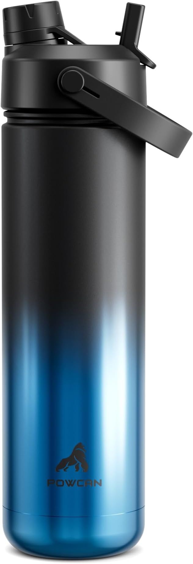 POWCAN 26 oz Insulated Water Bottle with 2-in-1 Straw and Spout Lid, Keep Cold 24H, Leak-Proof, Fits in Car Cup Holder, Stainless Steel Water Bottle for Sports, Travel, Gym, Gift, and School (Mariner)