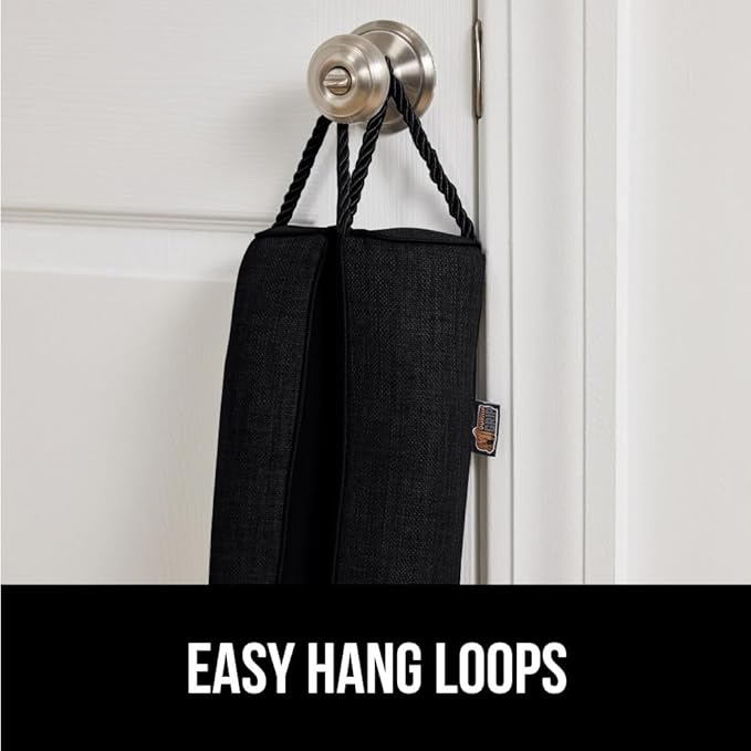 GORILLA GRIP Door Draft Stopper for Bottom of Doors, Sweep Weather Stripping Seal Noise, Cold Air Blocker, Soundproofing, Warmth Sealer, Easy Install Gap Filler, Home Essentials, 32 Inch, Black