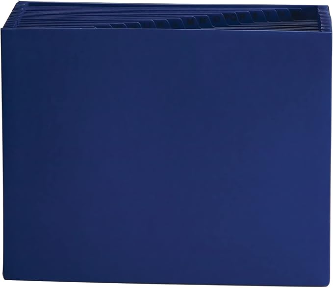 Smead Colored Expanding File, Alphabetic (A-Z), 21 Pockets, Letter Size, Navy Blue (70720) (Pack of 6)