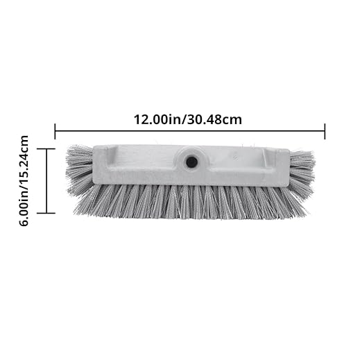 SPARTA Multi-Level Tile Scrub Brush 12" Wide Brush Head, Heavy-Duty Tile Cleaning Brush with End Bristles for Commercial Tiles, Tubs and Floor, Plastic, 12 Inches, Orange