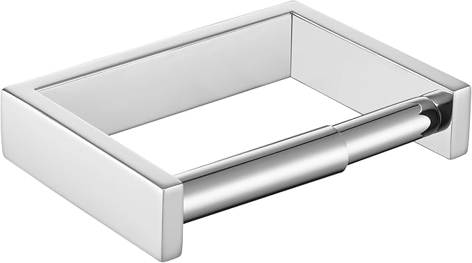 KOKOSIRI Toilet Paper Holder Spring Loaded Bathroom Toilet Roll Holder Wall Mount Stainless Steel Polished Chrome B2011CH