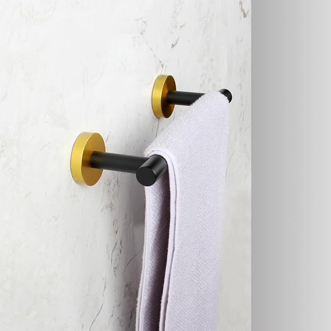 kimzcn 9-Inch Towel Bar SUS 304 Stainless Steel Towel Rack Wall Mounted Towel Rail Towel Rod for Bathroom Modern Style Black & Gold
