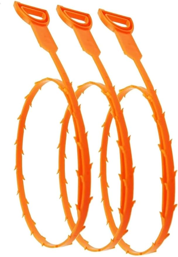 3 PCS Drain Snake Hair Catcher Clog Remover Tool, Shower Snake Hook Sink Unclogger Tool Hair Remover, Drain Clog Remover Cleaning Tools Plumbing Snake for Sewer