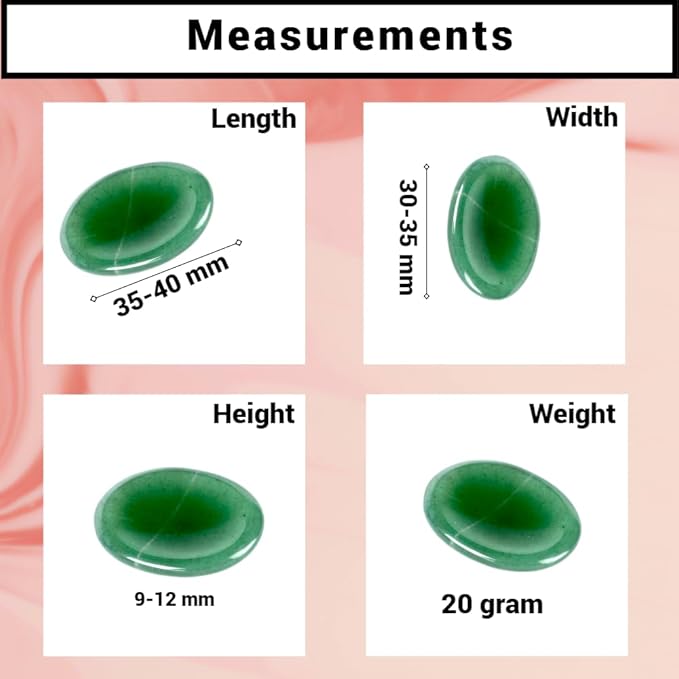Green Aventurine Worry Stone – Crystal Thumb Worry Stone for Anxiety, Stress – Relaxing and Soothing Balance Stones for Meditation, Stress Relief – Healing Stones and Crystals for Men and Women