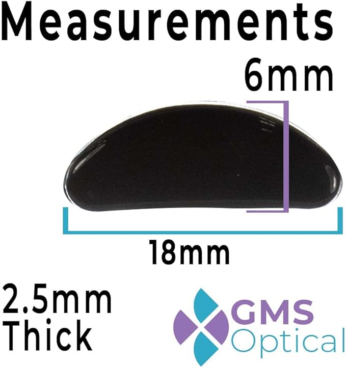 2.5mm Anti-Slip Adhesive Contoured Soft Silicone Eyeglass Nose Pads with Super Sticky Backing - 5 Pair (2 Pack)