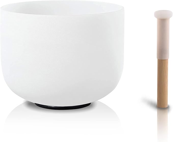 7inch 8inch 9inch Crystal singing bowls set sound bowl for healing Mindfulness, Meditation, Yoga, Spiritual and Body Healing Chakra Bowl (A note （Third Eye）, 9 inch)