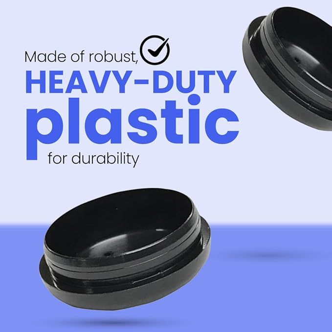 1-1/2" Deluxe Wrought Iron Patio Furniture Feet Glides, Round Plastic Chair Leg Caps, Floor Protector for Chairs, Pack of 25, Black