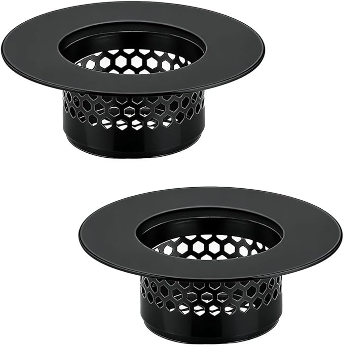 2Pcs Polished Silver Shiny Drain Strainer - Fits 1.25"-1.60" Hole | Stainless Steel Hair Catcher for Bathroom/Bathtub/Laundry/RV Sink