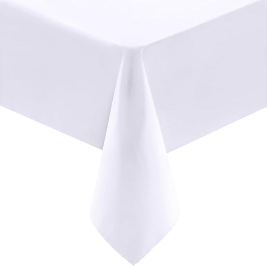Utopia Kitchen Rectangle Table Cloth 1 Pack(60x102 Inches, White), Tablecloth Machine Washable, Polyester Table Cover for Dining, Buffet Parties, Picnics, Events, Weddings and Restaurants