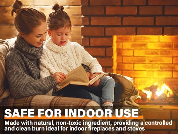 HGD Natural Fire Starters (128 Pcs) - Waterproof & Odorless Charcoal Starters for Fireplace, Campfire, BBQ, Grill, Fire Pit, Wood & Pellet Stove, Chimney, Pizza Oven & Smoker - Indoor & Outdoor Use
